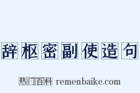 辞枢密副使造句是什么意思的图片